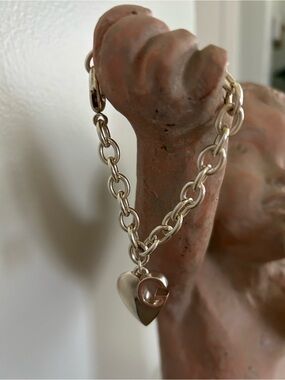 Sterling Silver 925 “Gucci Silver Heart Charm Bracelet”